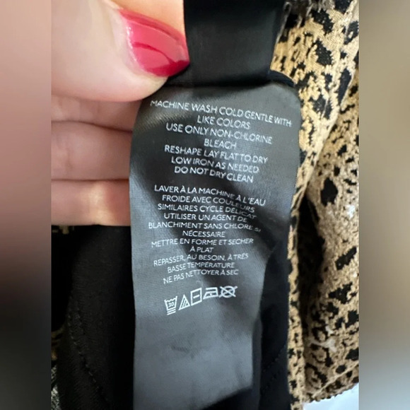 Anthropologie Maeve Animal Print Knit Cut Out Mini Dress. NWT Size US 14 - Picture 14 of 15